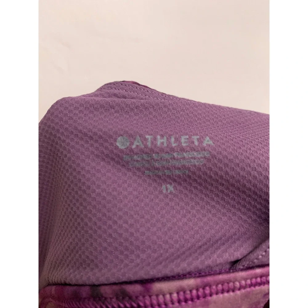 Athleta Exhale Printed Purple‎ Tie Dye Bra